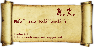 Móricz Kázmér névjegykártya